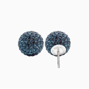 Hillberg & Berk Sparkle Ball Earrings (Navy)